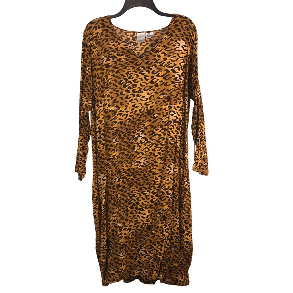 Vintage Leopard Print Rayon Dress